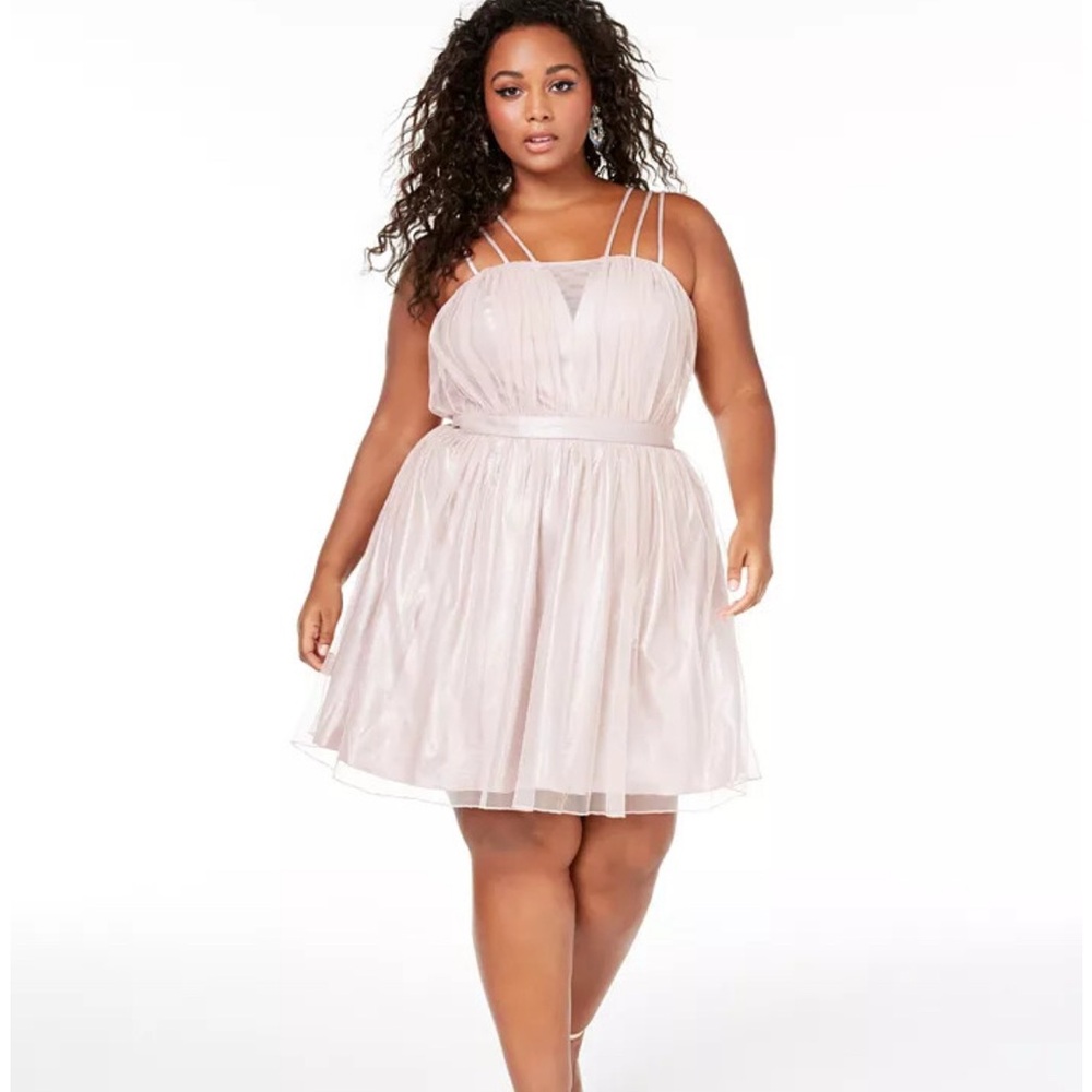 Elegant Blush Pink Dress with Strappy Design